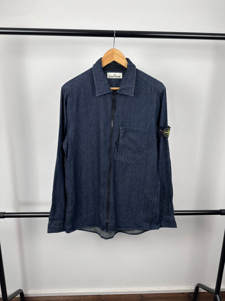 Stone Island Blue Denim Overshirt (L)