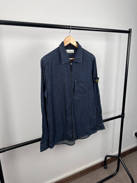 Stone Island Blue Denim Overshirt (L)