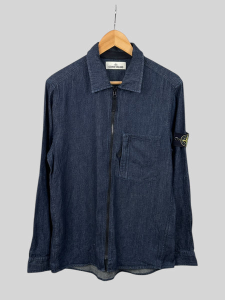 Stone Island Blue Denim Overshirt (L)