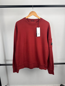 CP Company Brushed & Emerized Diagonal Fleece Lens Crewneck Sweatshirt