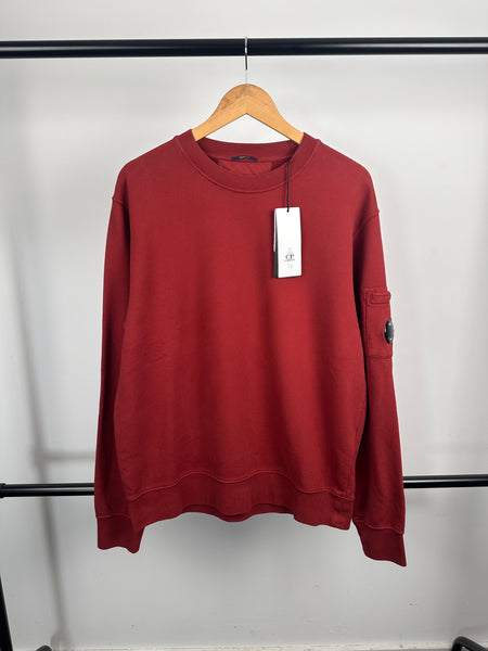 CP Company Brushed & Emerized Diagonal Fleece Lens Crewneck Sweatshirt