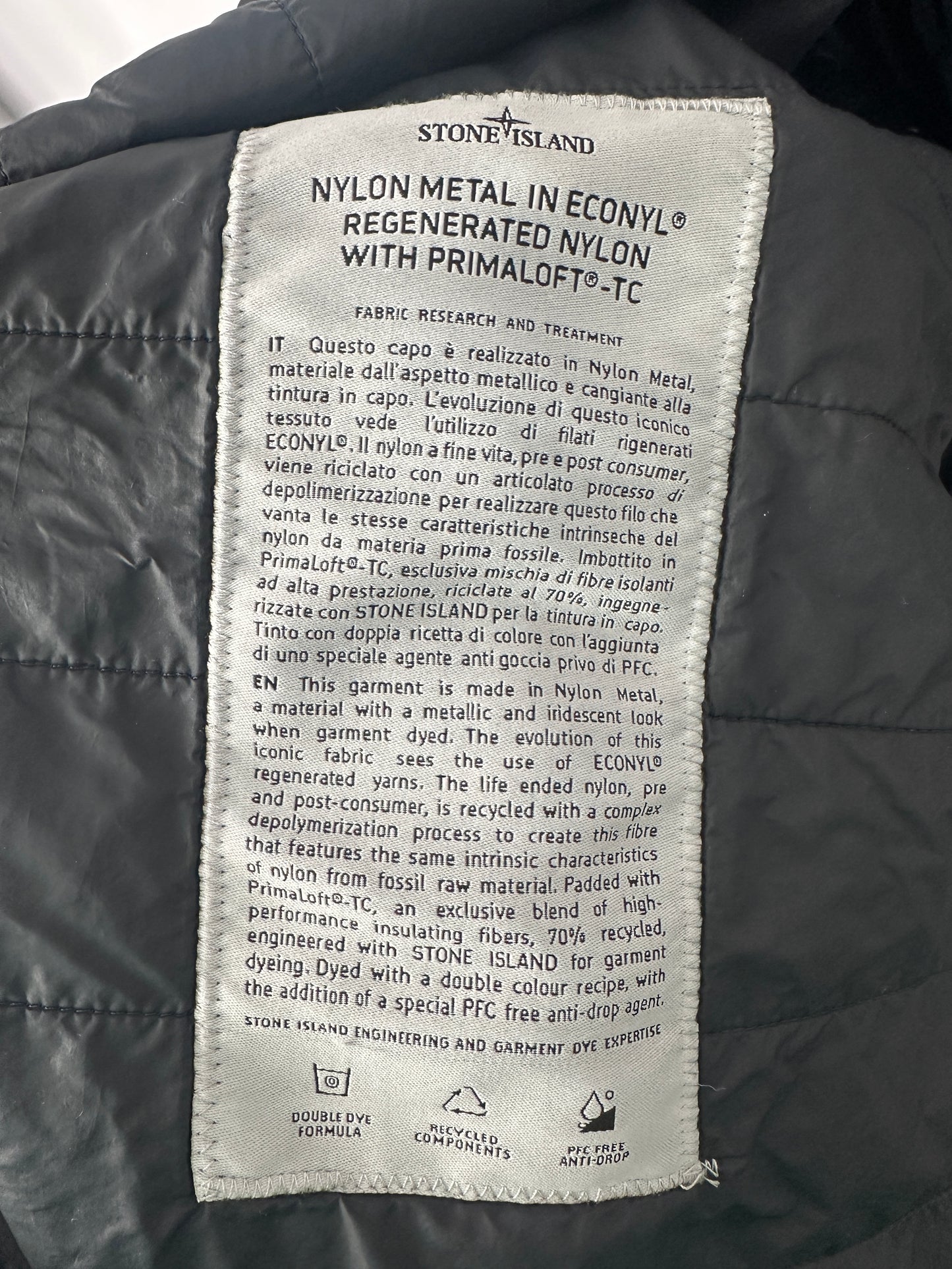 Stone Island Nylon Metal In Econyl Regenerated Nylon With Primaloft TC