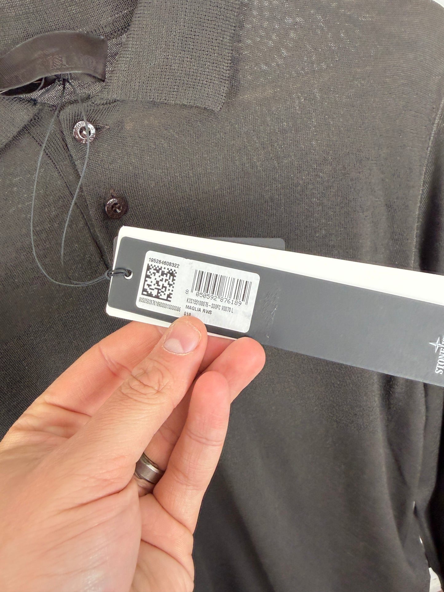 Stone Island Ghost Wool Polo Shirt (L)