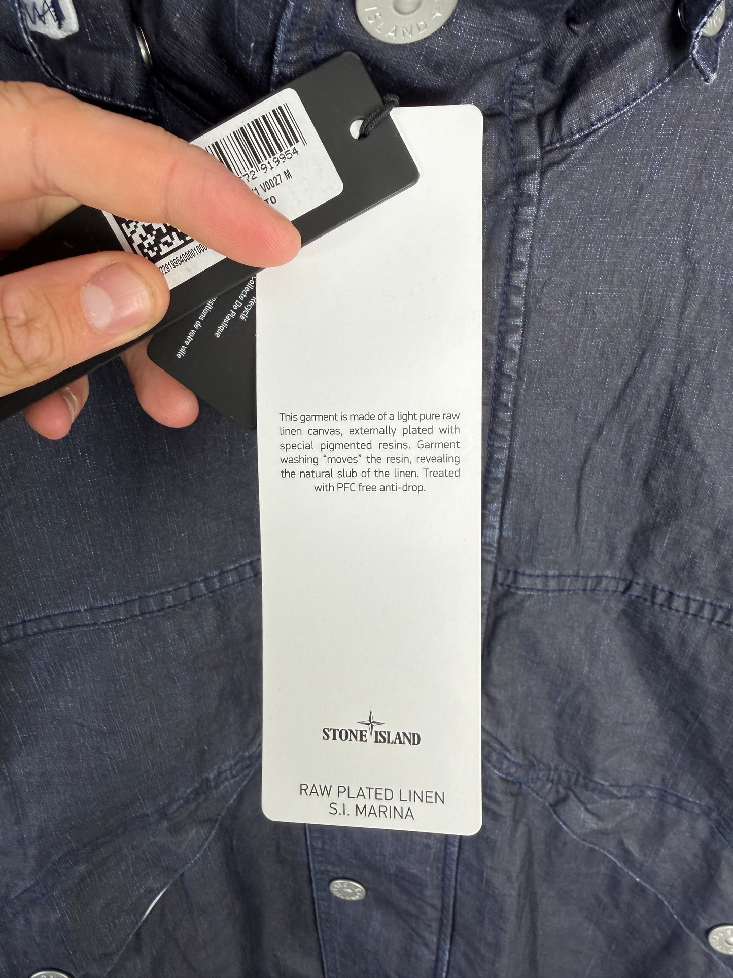 Stone Island Marina Raw Plated Linen Jacket