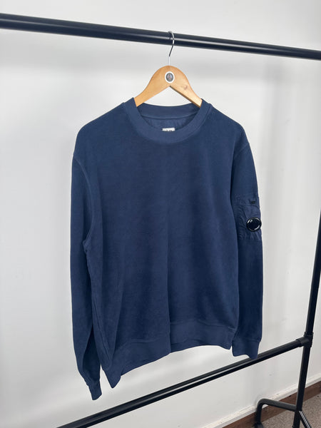 CP Company Reversed Brushed & Emerized Diagonal Fleece Sweatshirt - Medium