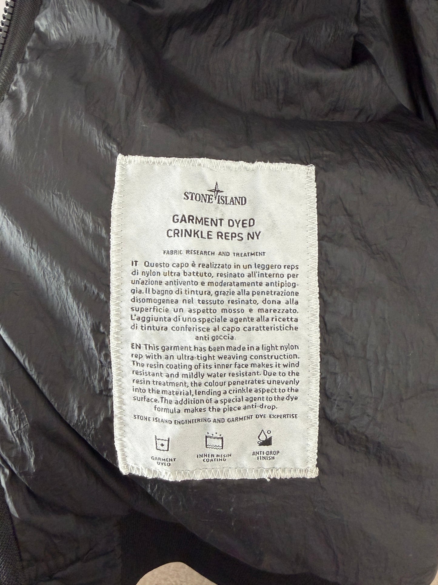 Stone Island Garment Dyed Crinkle Reps NY Jacket