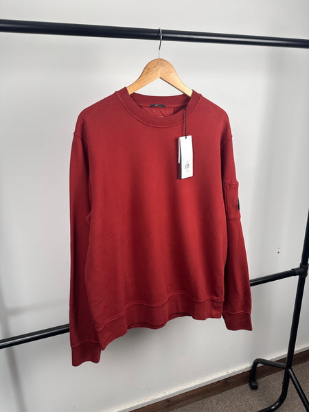 CP Company Brushed & Emerized Diagonal Fleece Lens Crewneck Sweatshirt