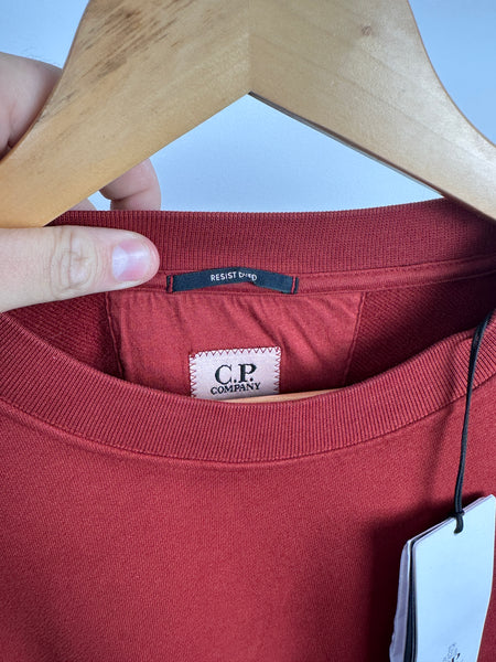 CP Company Brushed & Emerized Diagonal Fleece Lens Crewneck Sweatshirt