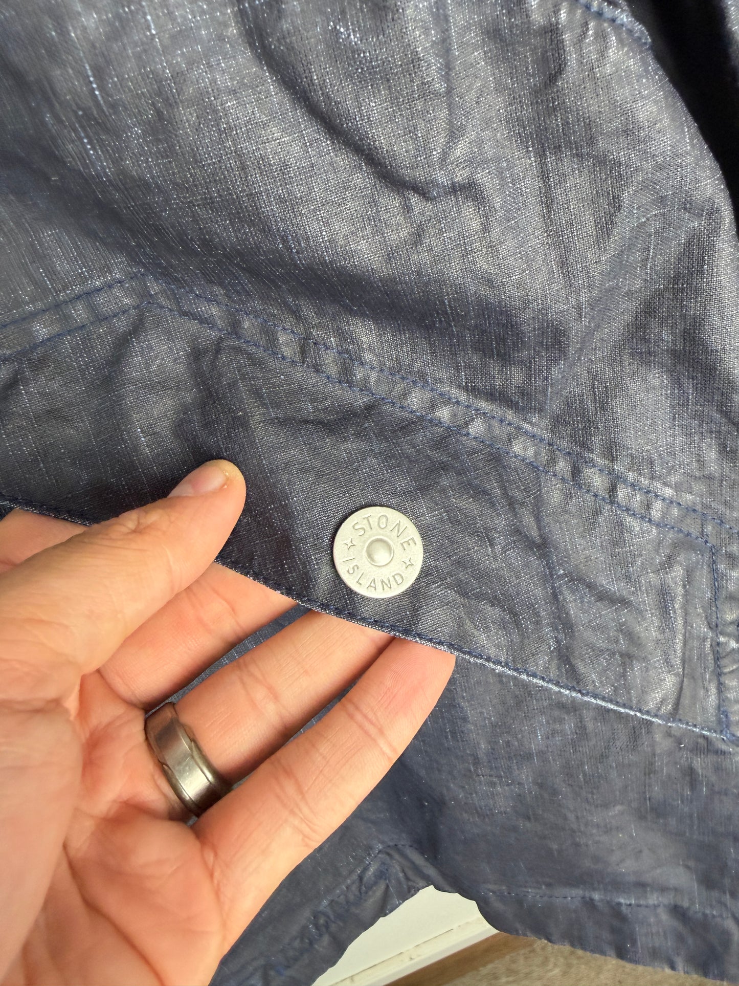 Stone Island Marina Raw Plated Linen Jacket