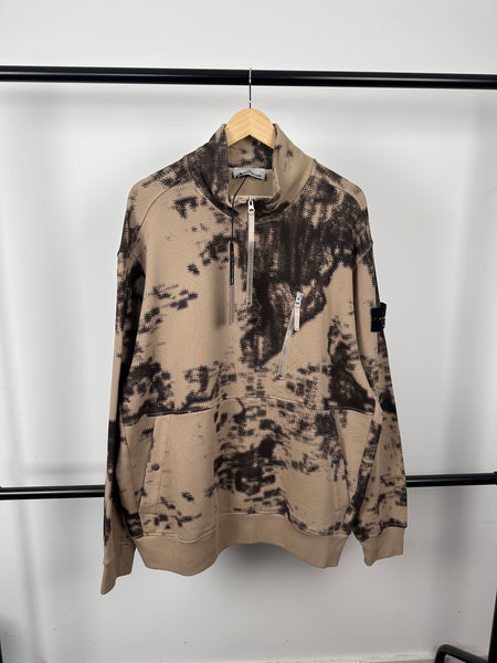 Stone Island 1/4 Zip Camo Sweatshirt (XXL)