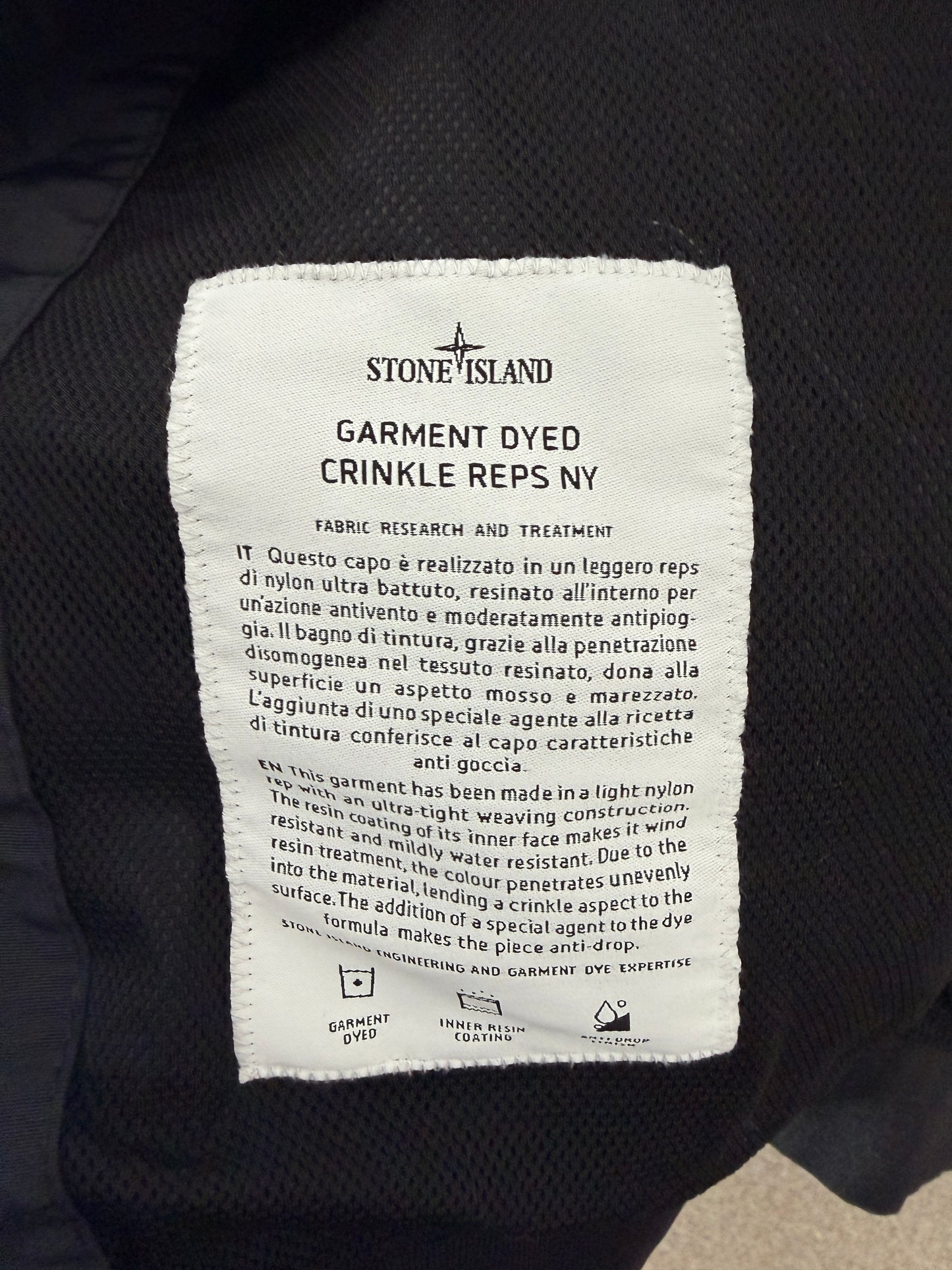Stone Island Garment Dyed Crinkle Reps NY