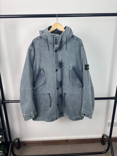 Stone Island Foam Resin Treated Denim Jacket (3XL)