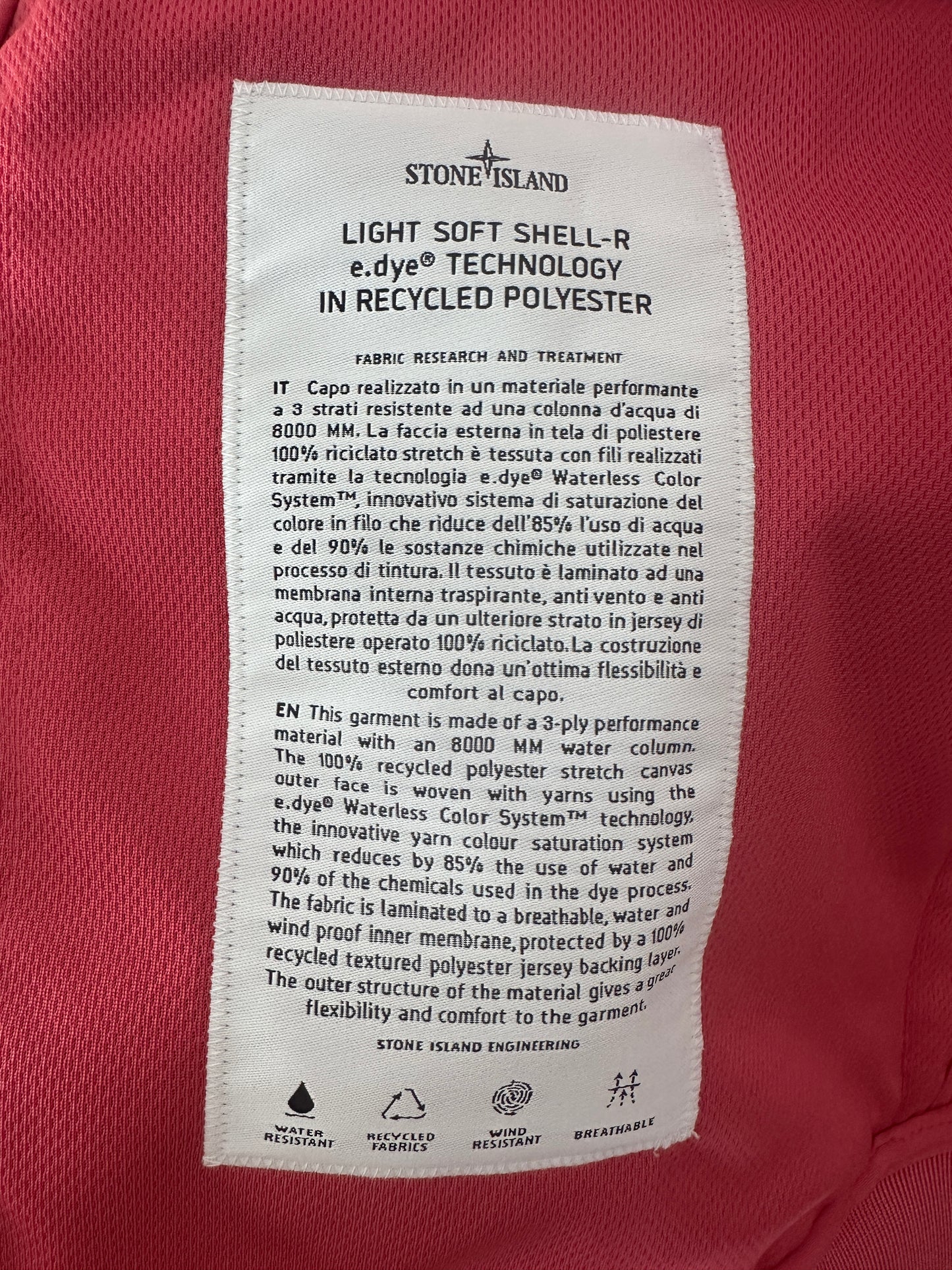 Stone Island Light Soft Shell R In Recycled Polyester