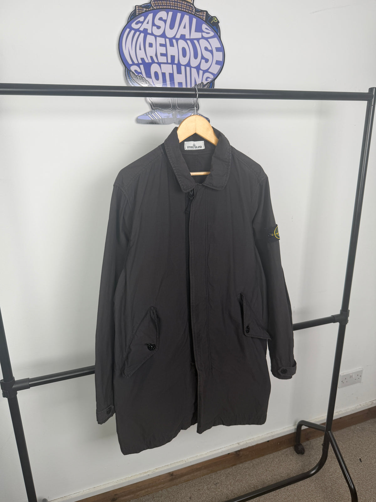 Stone Island Light Cotton Nylon Twill Mac Jacket