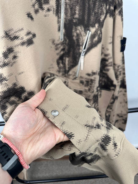 Stone Island 1/4 Zip Camo Sweatshirt (XXL)