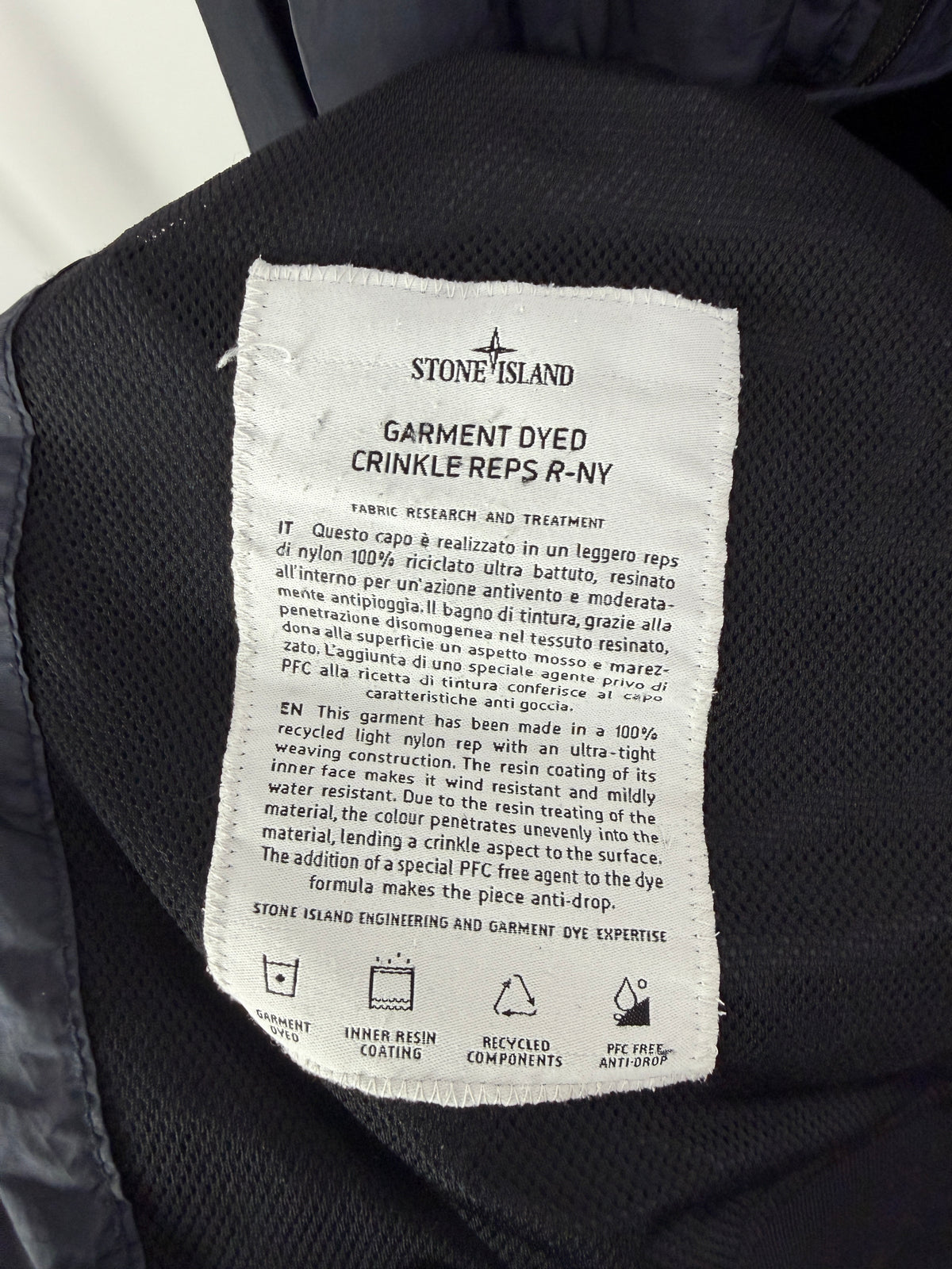 Stone Island Garment Dyed Crinkle Reps NY Jacket