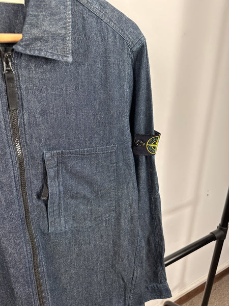 Stone Island Blue Denim Overshirt (L)