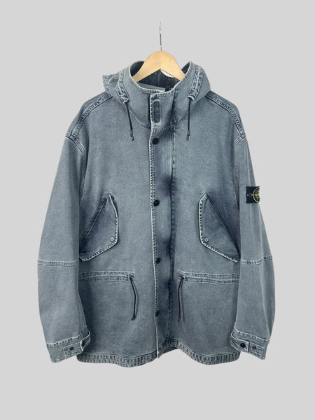 Stone Island Foam Resin Treated Denim Jacket (3XL)