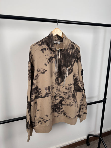 Stone Island 1/4 Zip Camo Sweatshirt (XXL)