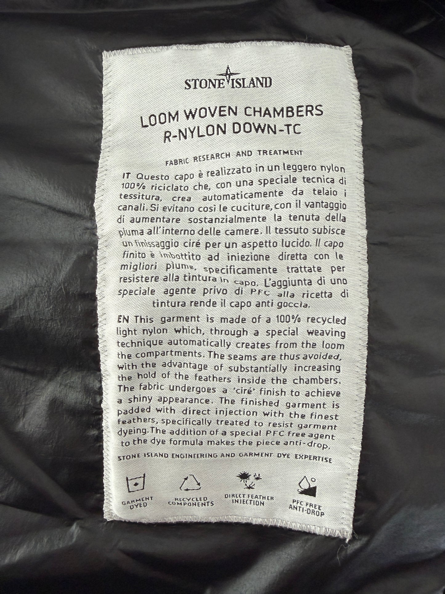 Stone Island Loom Woven Chambers R-Nylon Down TC Packable Jacket - BNWT