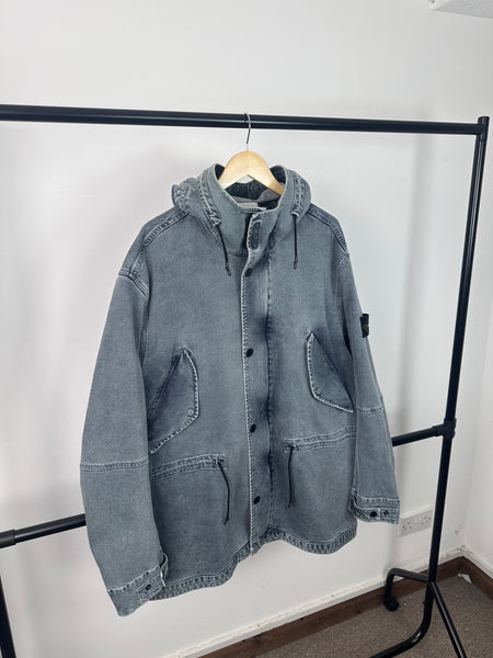 Stone Island Foam Resin Treated Denim Jacket (3XL)