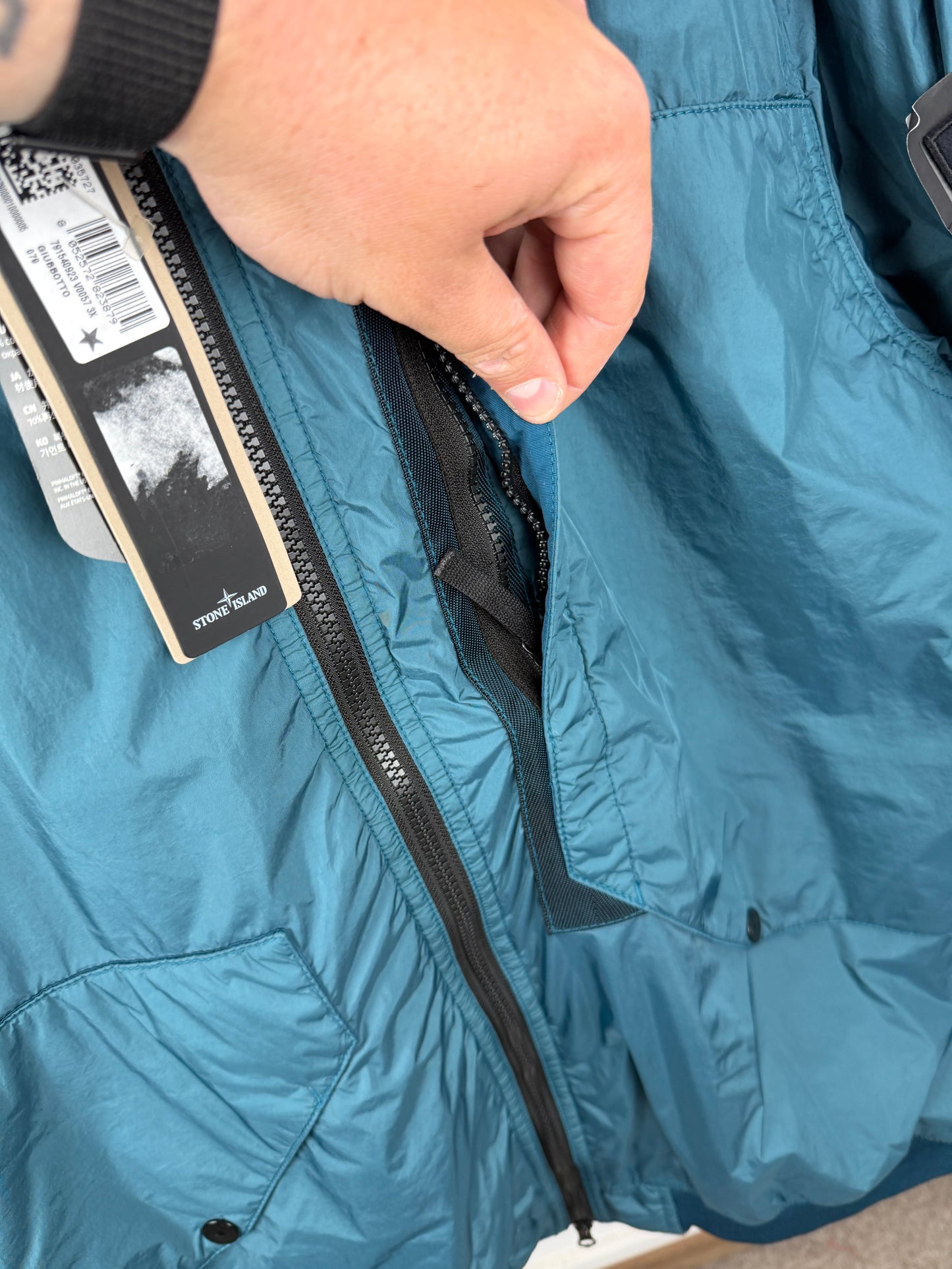 Stone Island Garment Dyed Crinkle Reps R-NY Primaloft TC Bomber Jacket