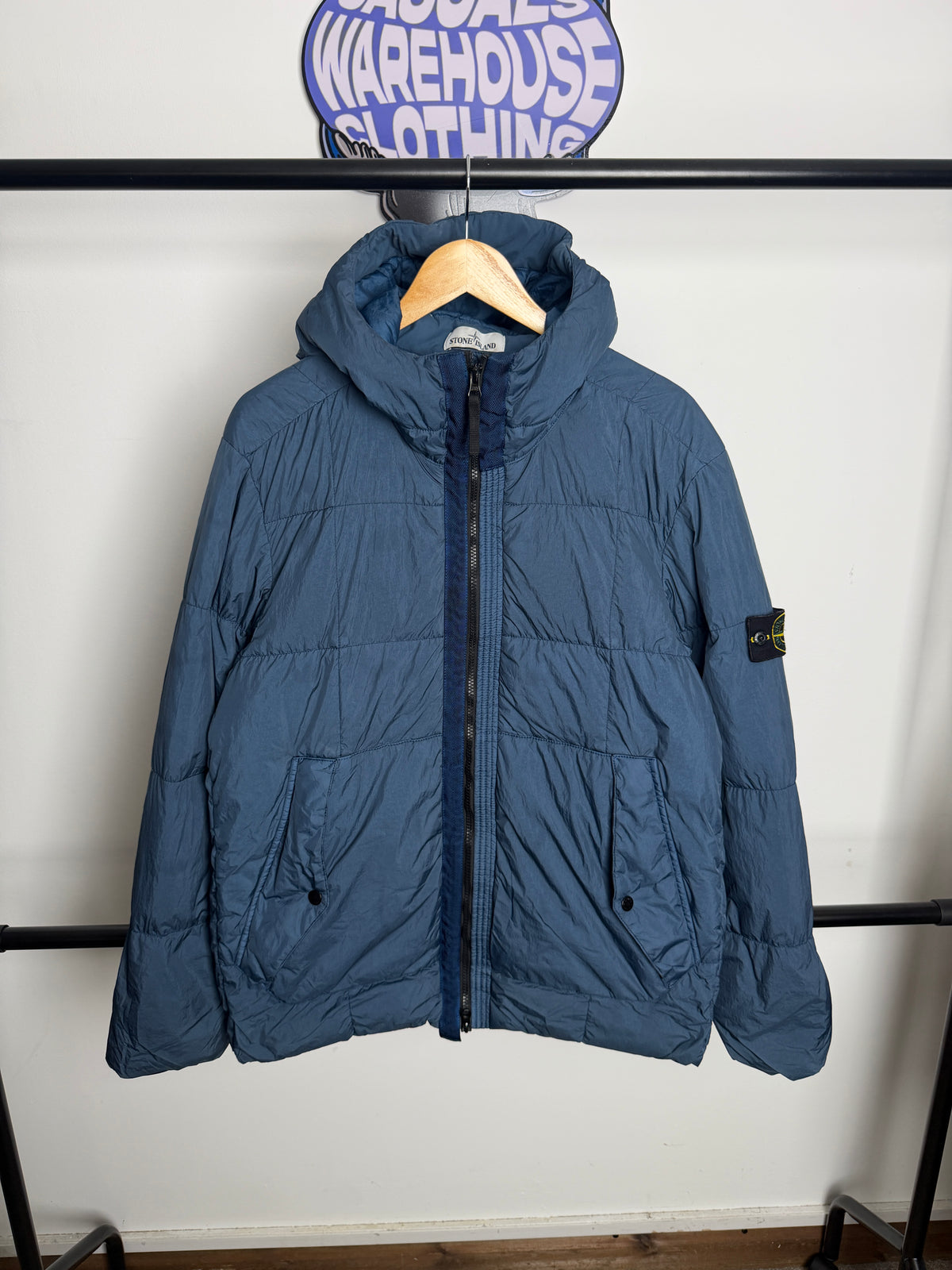 Stone Island Garment Dyed Crinkle Reps Down Jacket